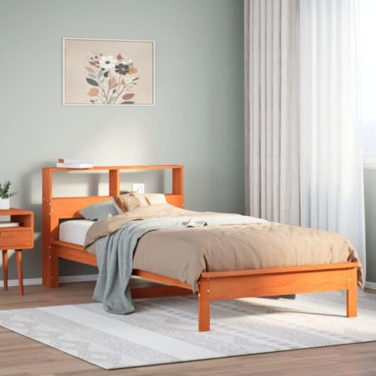 Vidaxl - Bookcase Bed without Mattress Wax Brown 75x190 cm Small Single Solid Wood Pine