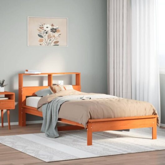 Vidaxl - Bookcase Bed without Mattress Wax Brown 90x190 cm Single Solid Wood Pine