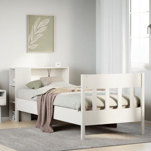 Vidaxl - Bookcase Bed without Mattress White 75x190 cm Small Single Solid Wood Pine