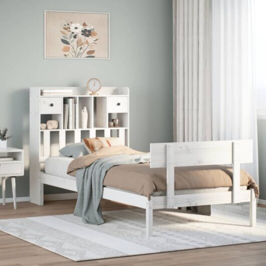 Vidaxl - Bookcase Bed without Mattress White 90x190 cm Single Solid Wood Pine