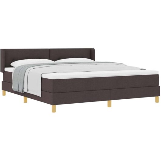Vidaxl - Box Spring Bed Dark Brown and White 180 x 200 cm Polyester