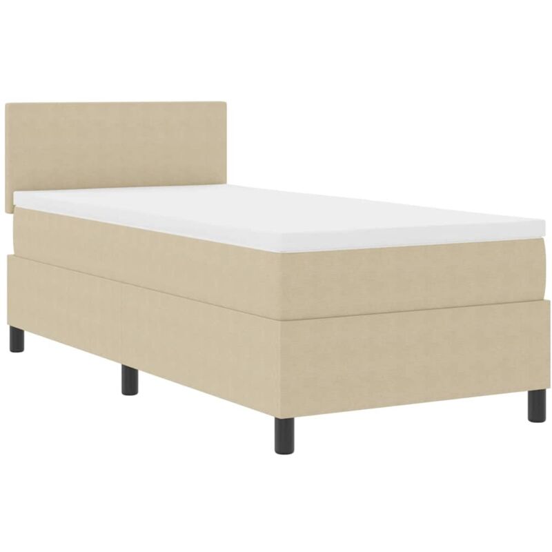 Vidaxl - Box Spring Bed Manual Light Grey and White 203 x 100 x 88 cm