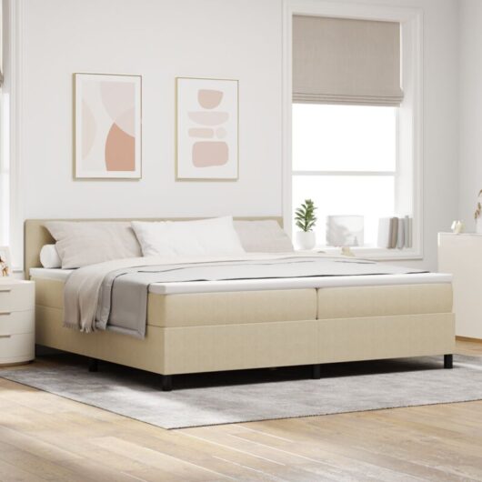 Vidaxl - Box Spring Bed Manual Light Grey and White 203 x 200 x 88 cm