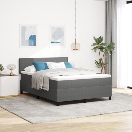 Vidaxl - Box Spring Bed Manual Light Grey,White 203 x 160 x 88 cm