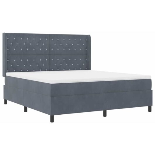 Vidaxl - Box Spring Bed with Headboard Dark grey 180 x 200 cm Velvet