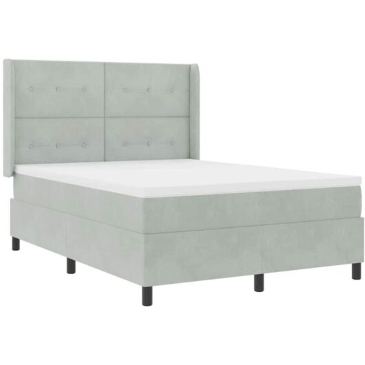 Vidaxl - Box Spring Bed with Headboard Light grey 140 x 190 cm Velvet
