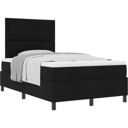 Vidaxl - Box Spring Bed with Mattress Black 120 x 190 cm Fabric