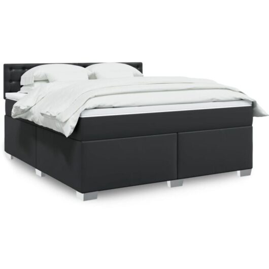 Vidaxl - Box Spring Bed with Mattress Black 180x200 cm Faux Leather