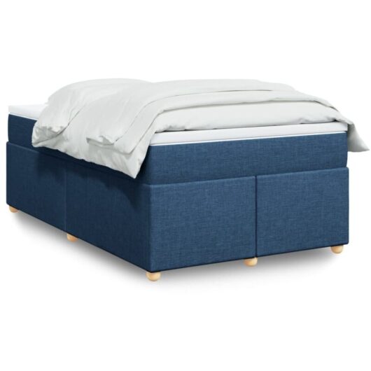 Vidaxl - Box Spring Bed with Mattress Blue 120x200 cm Fabric