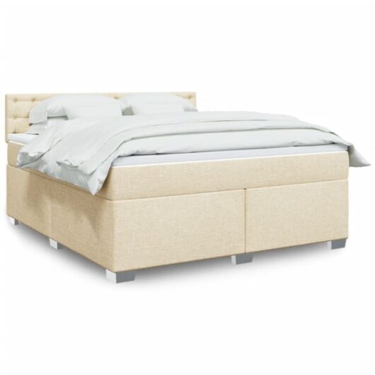Vidaxl - Box Spring Bed with Mattress Cream 180x200 cm Fabric