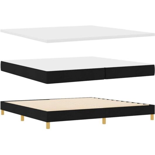 Vidaxl - Box Spring Bed with Mattress Cream 90x200 cm Fabric Black