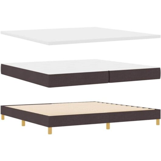 Vidaxl - Box Spring Bed with Mattress Cream 90x200 cm Fabric Dark brown