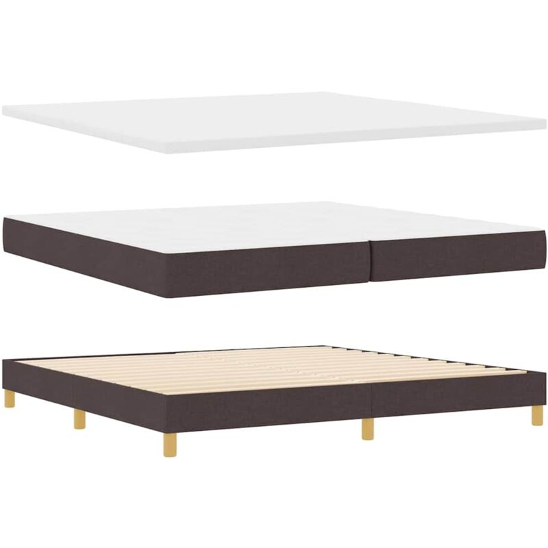 Vidaxl - Box Spring Bed with Mattress Cream 90x200 cm Fabric Dark brown