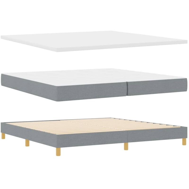 Vidaxl - Box Spring Bed with Mattress Cream 90x200 cm Fabric Light grey