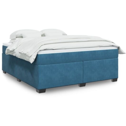 Vidaxl - Box Spring Bed with Mattress Dark Blue 180x200 cm Velvet