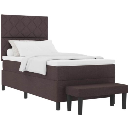 Vidaxl - Box Spring Bed with Mattress Dark Brown 100 x 200 cm Fabric