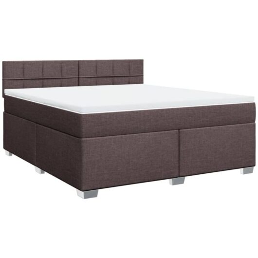 Vidaxl - Box Spring Bed with Mattress Dark Brown 180x200 cm Fabric
