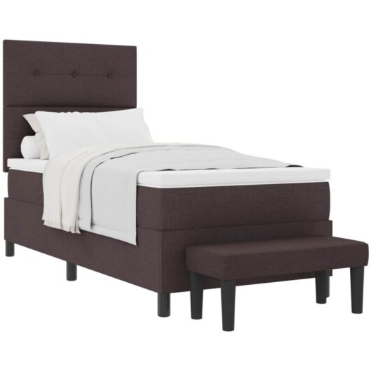 Vidaxl - Box Spring Bed with Mattress Dark Brown 80 x 200 cm Fabric