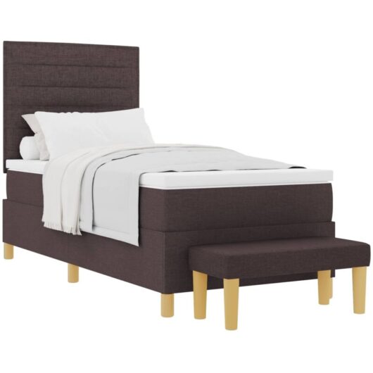 Vidaxl - Box Spring Bed with Mattress Dark Brown 90 x 200 cm Fabric