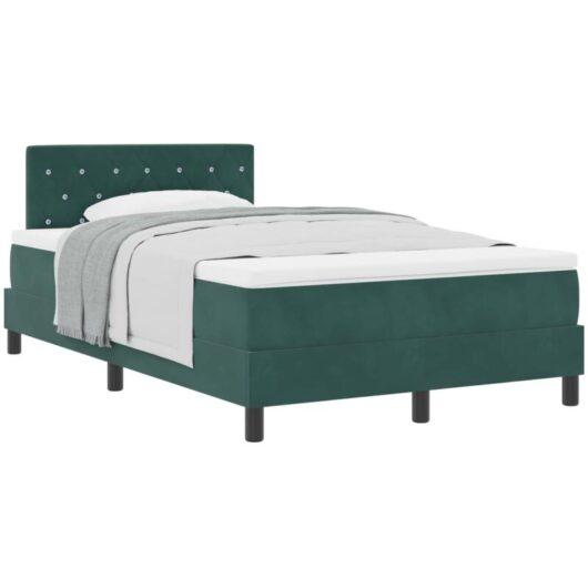 Vidaxl - Box Spring Bed with Mattress Dark Green 120 x 190 cm Fabric