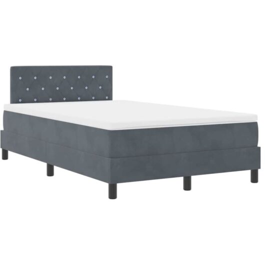 Vidaxl - Box Spring Bed with Mattress Dark Grey 120 x 190 cm Fabric