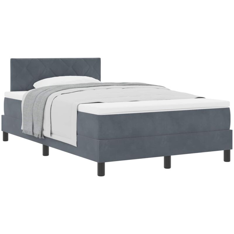 Vidaxl - Box Spring Bed with Mattress Dark Grey 120 x 200 cm Fabric