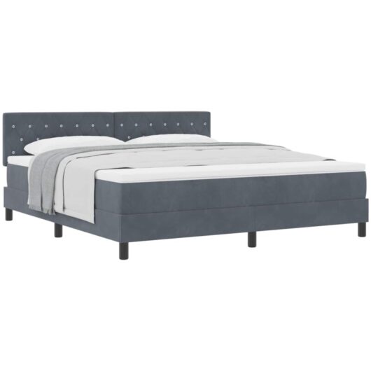 Vidaxl - Box Spring Bed with Mattress Dark Grey 180 x 200 cm Fabric