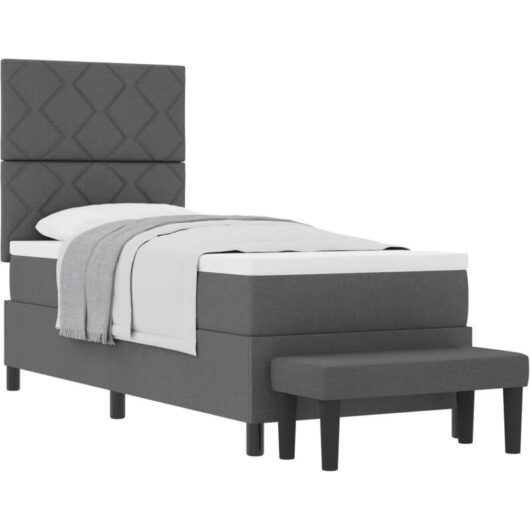 Vidaxl - Box Spring Bed with Mattress Dark Grey 80 x 200 cm Fabric