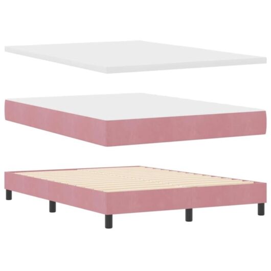 Vidaxl - Box Spring Bed with Mattress Dark Grey 80x200 cm Velvet Pink