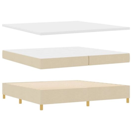 Vidaxl - Box Spring Bed with Mattress Dark Grey 90x190 cm Fabric Cream