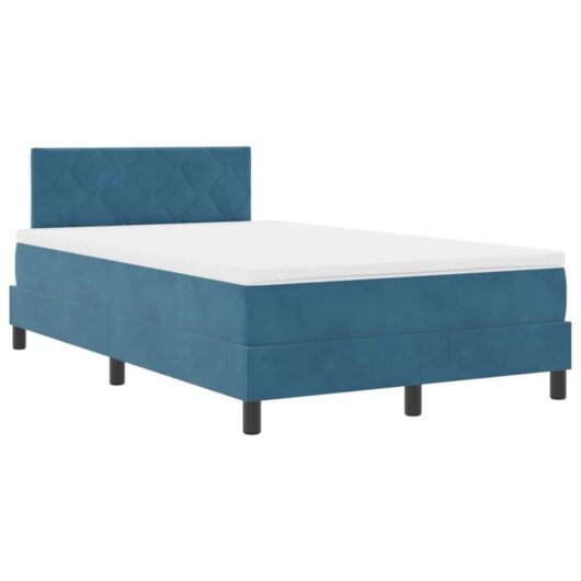 Vidaxl - Box Spring Bed with Mattress Dark blue 120 x 190 cm Velvet