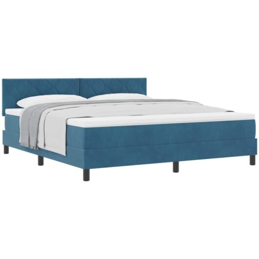 Vidaxl - Box Spring Bed with Mattress Dark blue 180 x 200 cm Fabric
