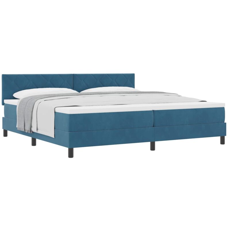 Vidaxl - Box Spring Bed with Mattress Dark blue 200 x 200 cm Fabric