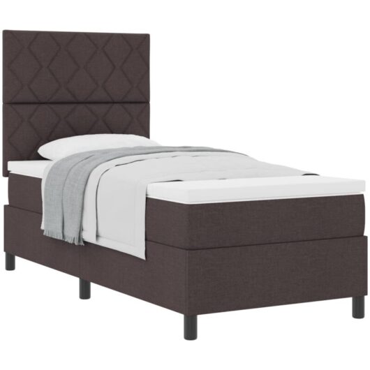 Vidaxl - Box Spring Bed with Mattress Dark brown 100 x 200 cm Fabric