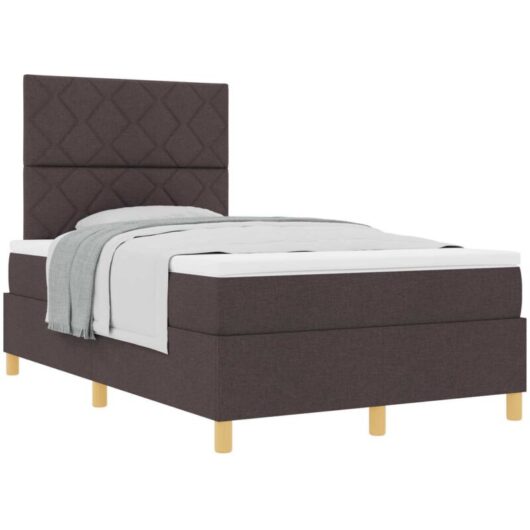 Vidaxl - Box Spring Bed with Mattress Dark brown 120 x 190 cm Fabric