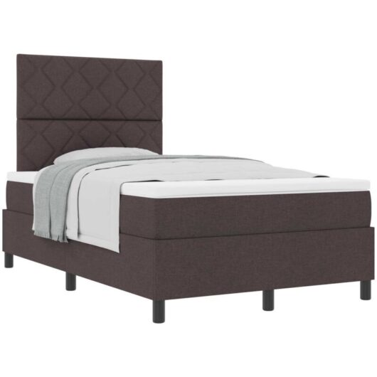 Vidaxl - Box Spring Bed with Mattress Dark brown 120 x 200 cm Fabric
