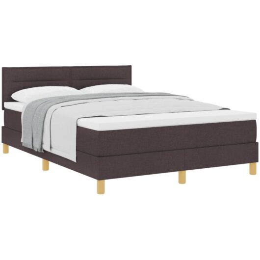 Vidaxl - Box Spring Bed with Mattress Dark brown 140 x 200 cm Fabric