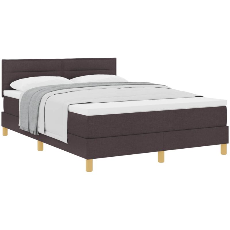 Vidaxl - Box Spring Bed with Mattress Dark brown 140 x 200 cm Fabric