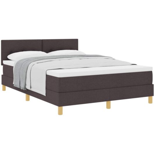 Vidaxl - Box Spring Bed with Mattress Dark brown 160 x 200 cm Fabric