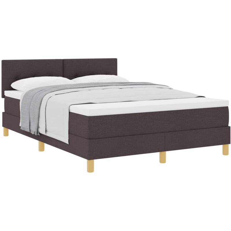 Vidaxl - Box Spring Bed with Mattress Dark brown 160 x 200 cm Fabric
