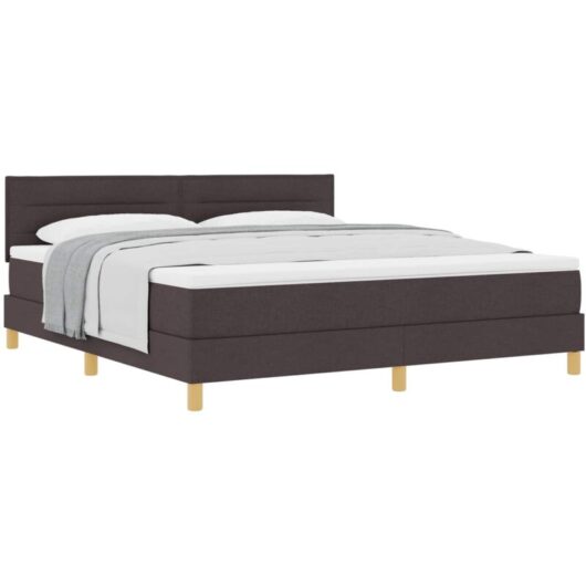 Vidaxl - Box Spring Bed with Mattress Dark brown 180 x 200 cm Fabric