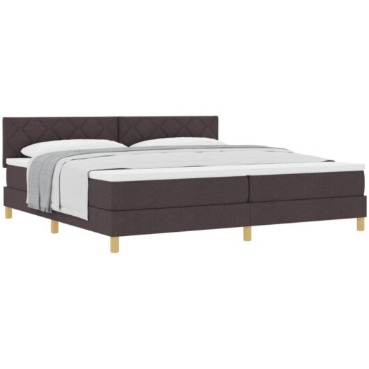 Vidaxl - Box Spring Bed with Mattress Dark brown 200 x 200 cm Fabric
