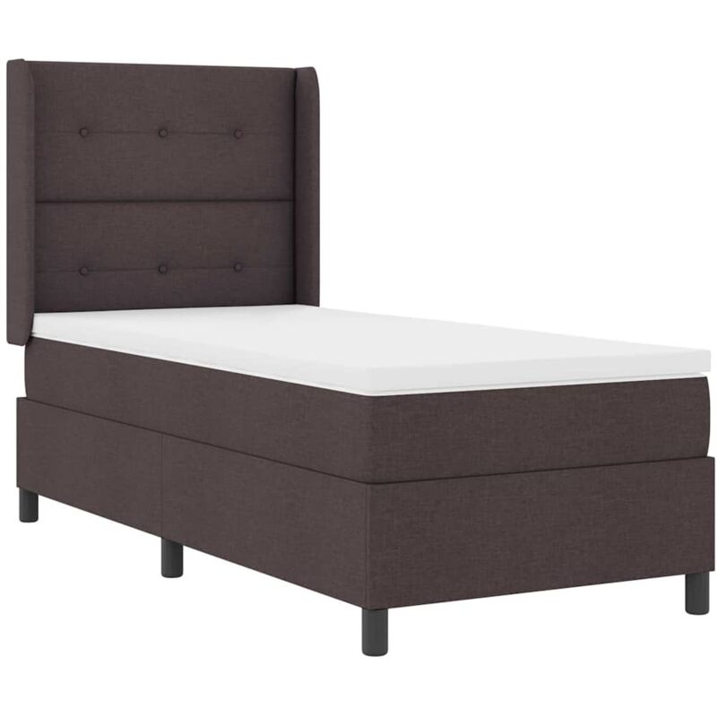 Vidaxl - Box Spring Bed with Mattress Dark brown 80 x 200 cm Fabric