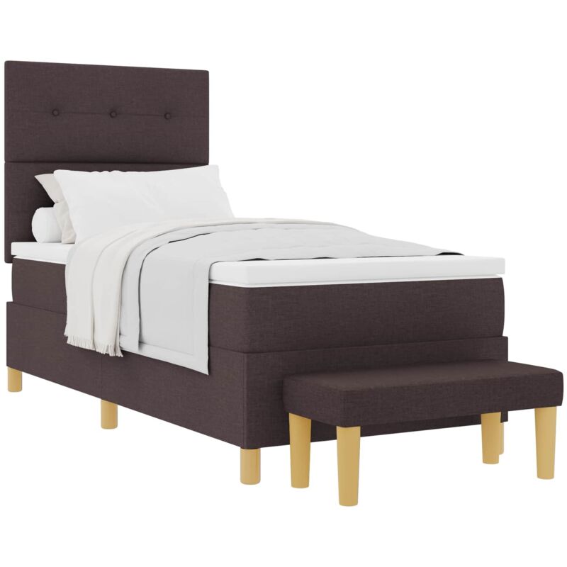 Vidaxl - Box Spring Bed with Mattress Dark brown 90 x 200 cm Fabric