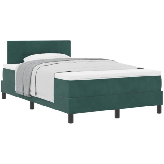 Vidaxl - Box Spring Bed with Mattress Dark green 120 x 190 cm Fabric