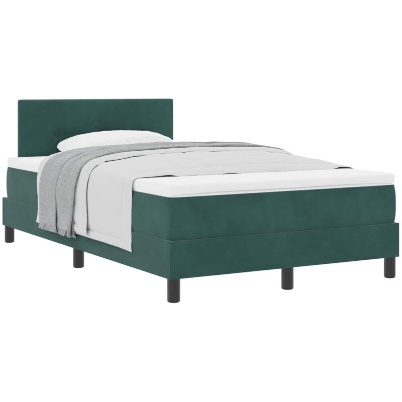 Vidaxl - Box Spring Bed with Mattress Dark green 120 x 190 cm Fabric