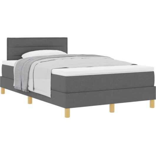 Vidaxl - Box Spring Bed with Mattress Dark grey 120 x 190 cm Fabric