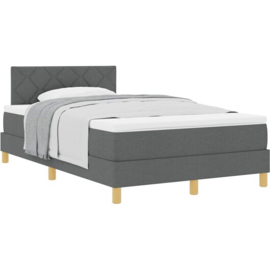 Vidaxl - Box Spring Bed with Mattress Dark grey 120 x 200 cm Fabric