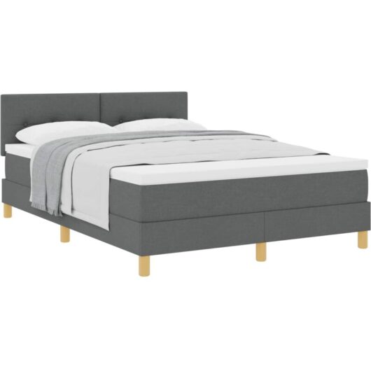 Vidaxl - Box Spring Bed with Mattress Dark grey 160 x 200 cm Fabric