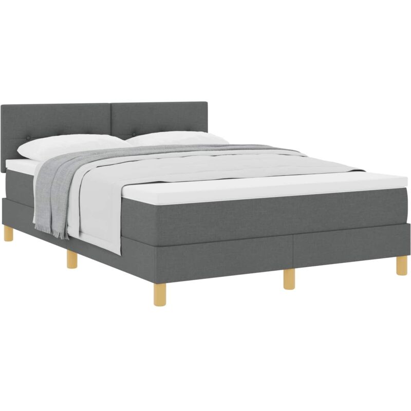 Vidaxl - Box Spring Bed with Mattress Dark grey 160 x 200 cm Fabric
